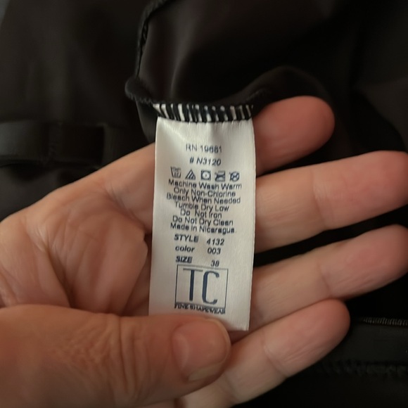 NWT TC Tummy Control Smooth Comfort Black Slip Dress Slimming 38 Small - Picture 6 of 10